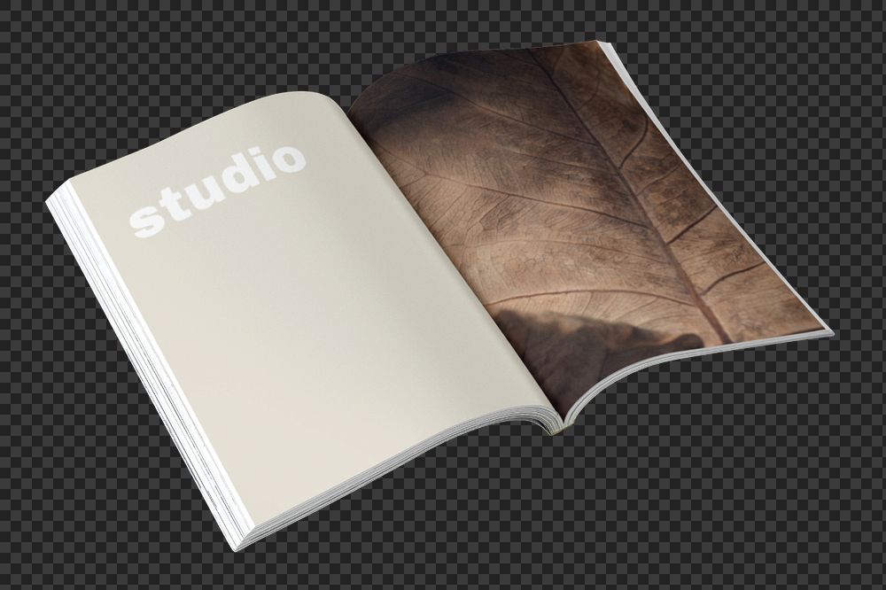 Open magazine pages editable mockup element