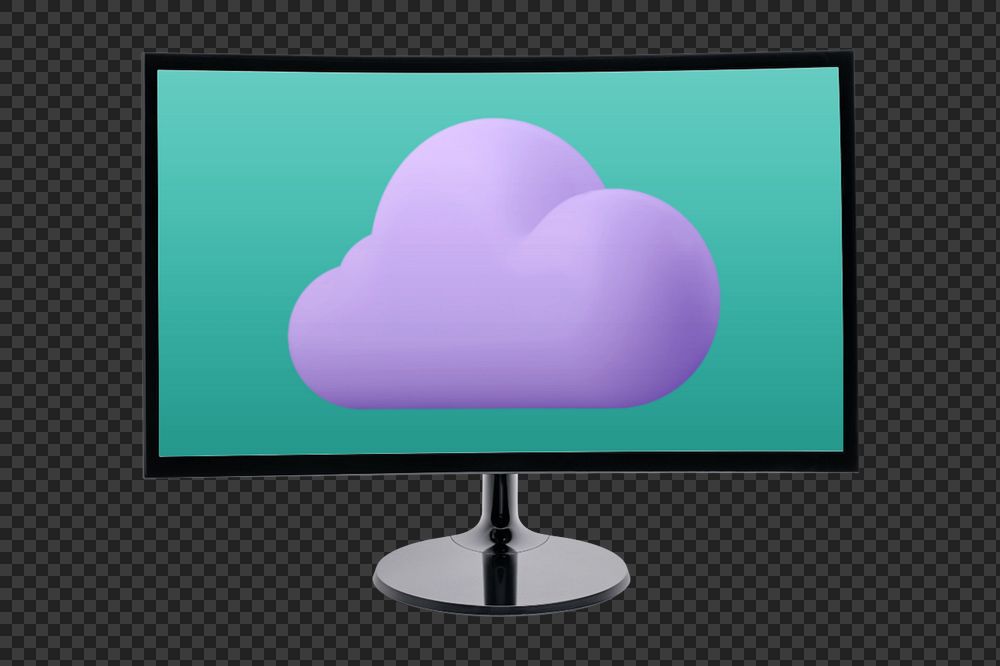 Computer monitor editable mockup element, digital device