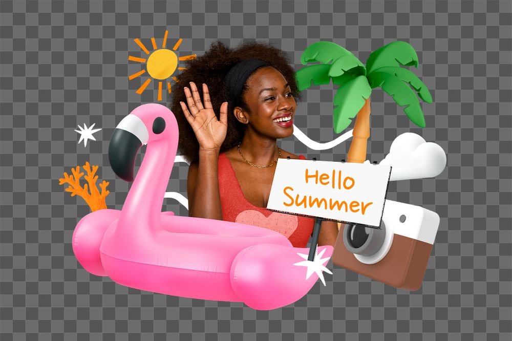 Hello summer, editable word 3D remix