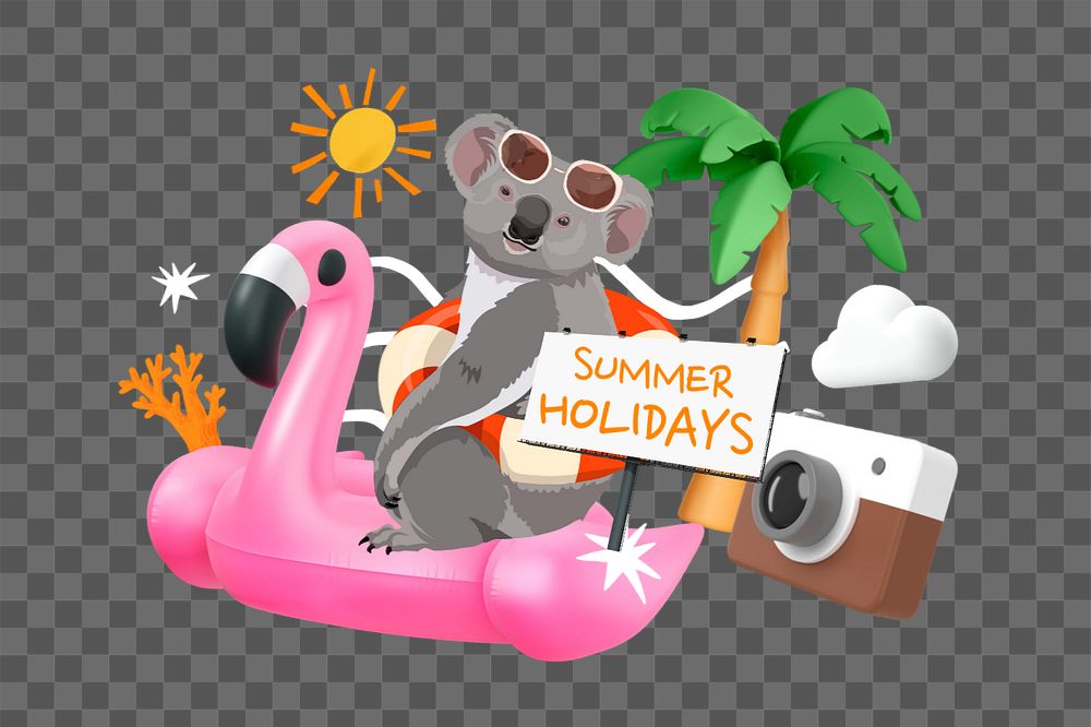 Summer island holidays, editable word 3D remix