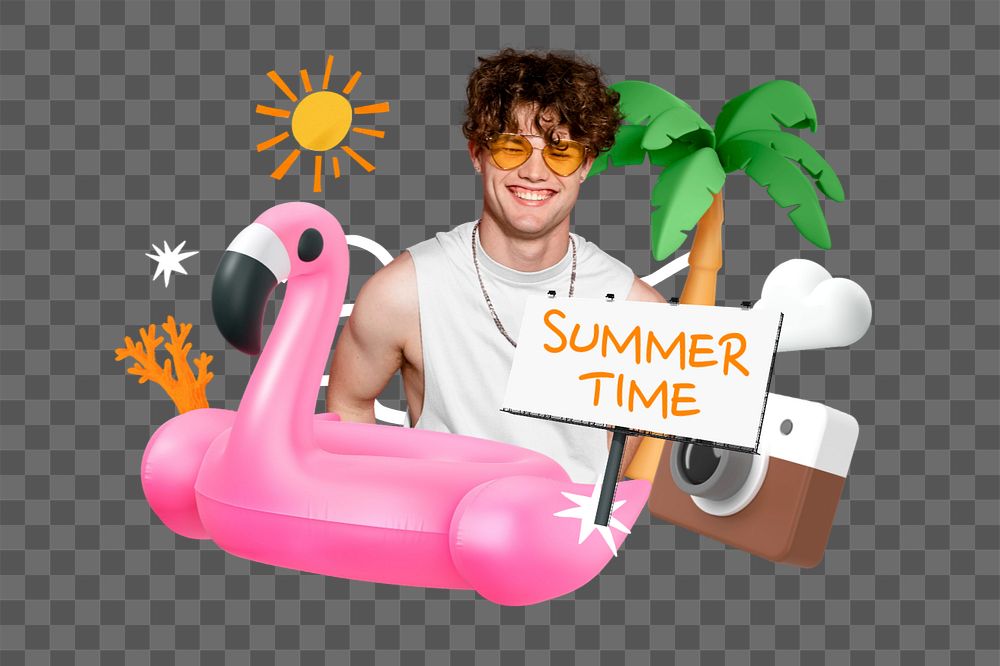 Summer time, editable word 3D remix