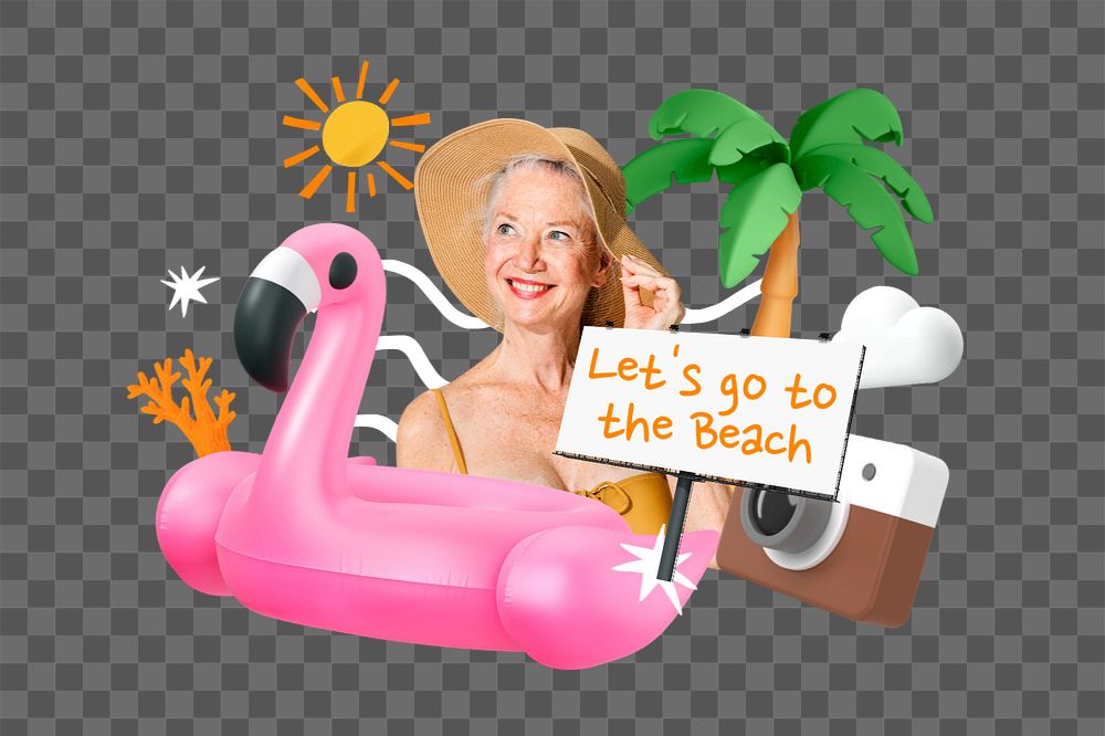 Let's go to the beach, editable word 3D remix