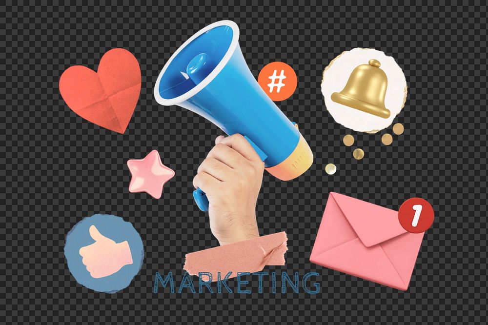 Digital marketing png element, editable collage remix design