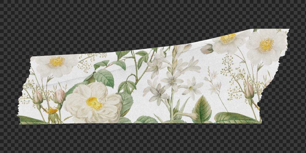 Washi tape png mockup element, white pattern transparent background, Remixed by rawpixel.