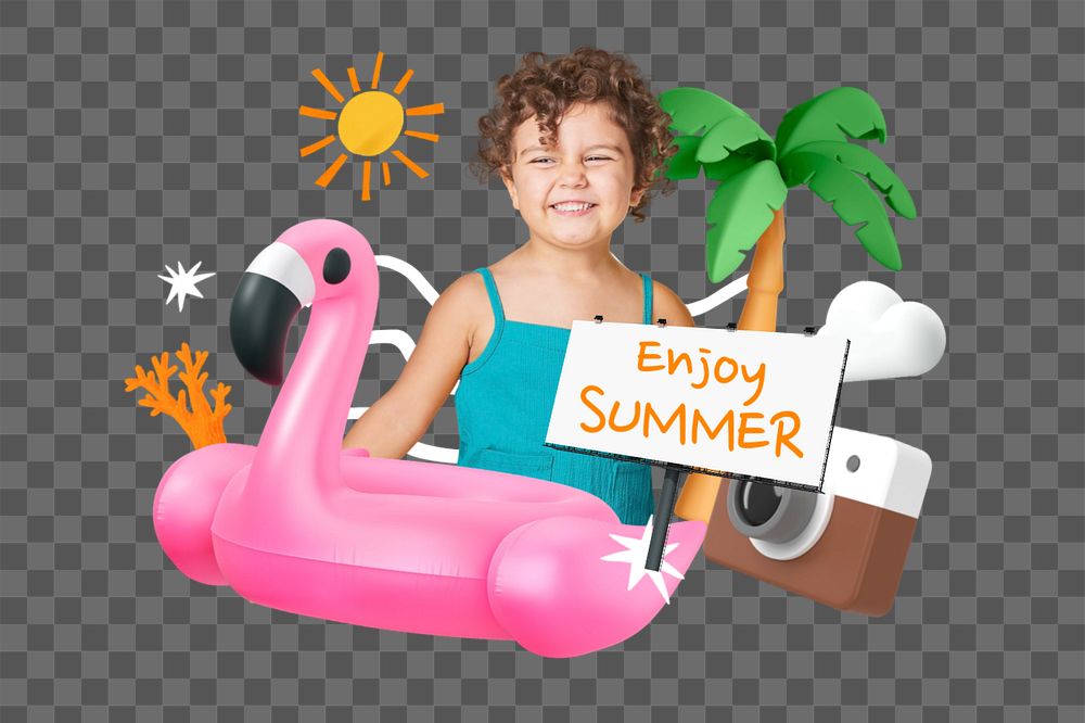 Enjoy summer, editable word 3D remix