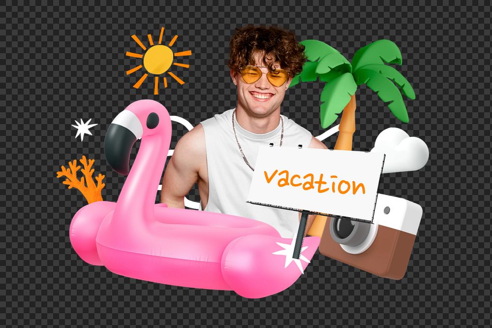 Vacation, editable word 3D remix