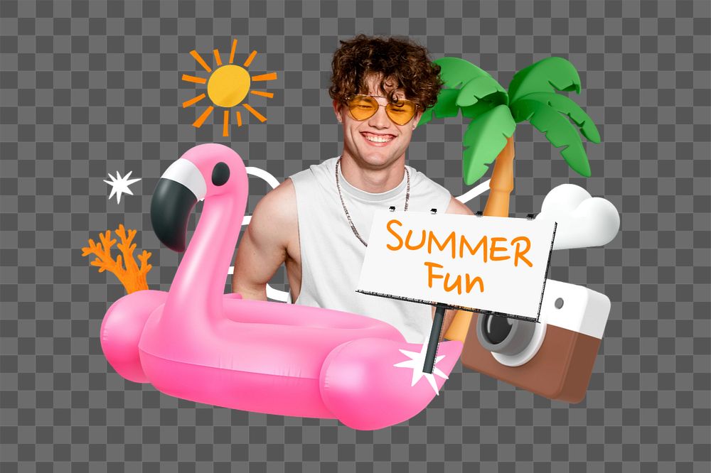 Summer fun, editable word 3D remix