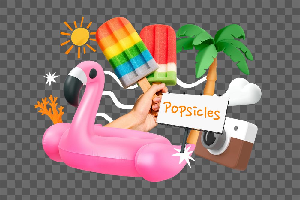 Popsicles, editable word 3D remix