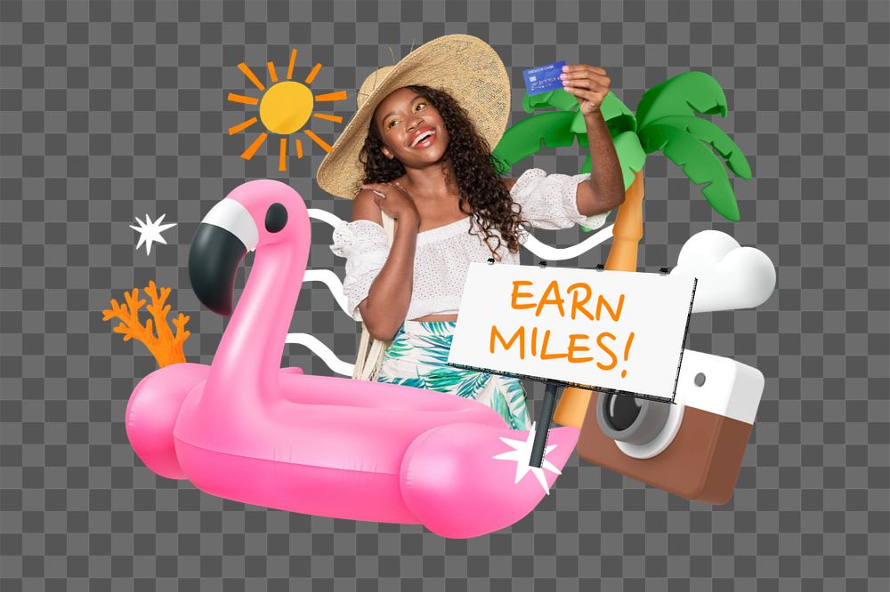 Earn miles, editable word 3D remix