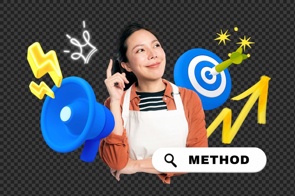 Method, editable business word 3D remix
