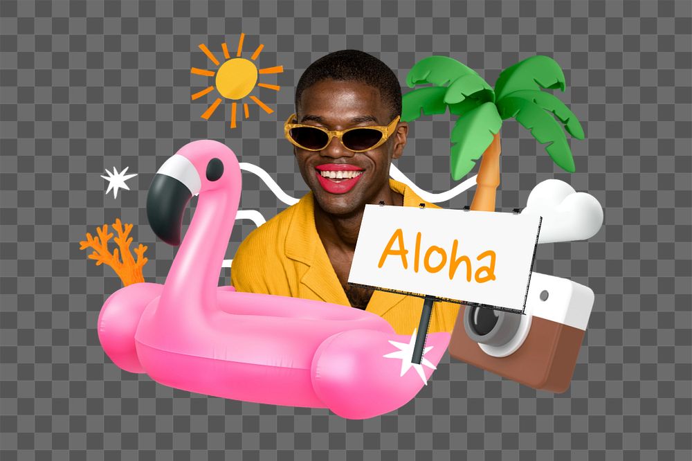 Aloha, editable word 3D remix