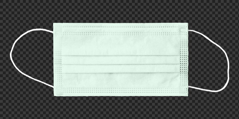 Surgical mask mockup element, transparent background