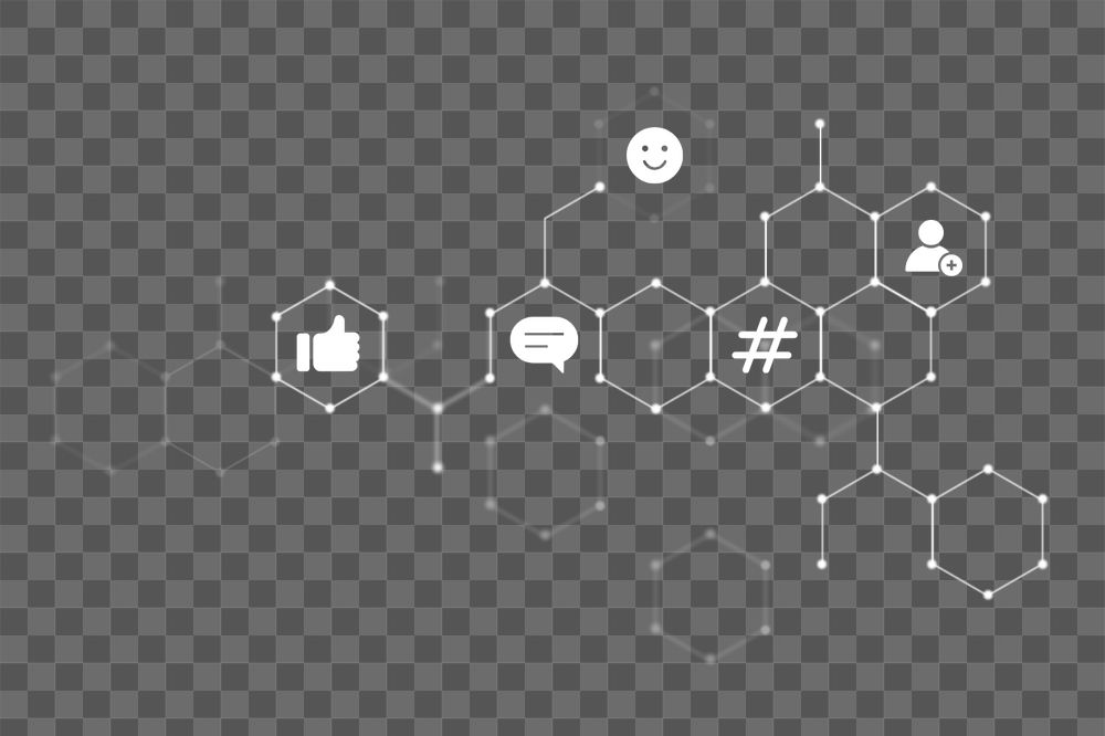 Social media network png element, digital remix, editable design