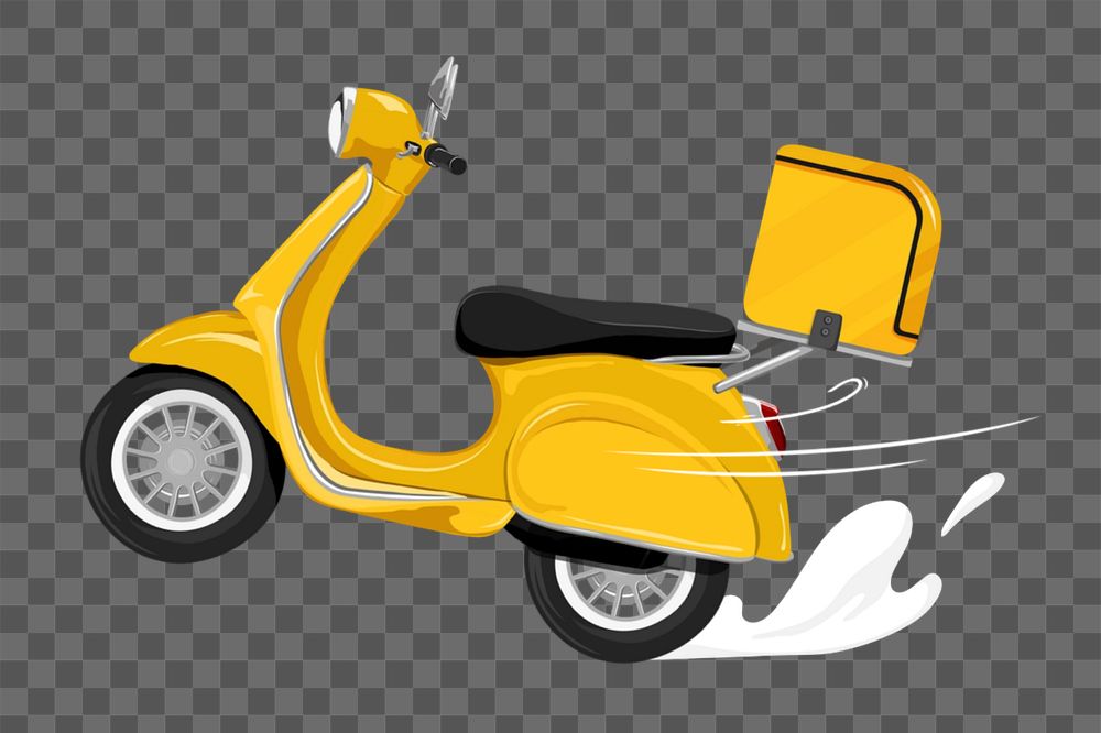 Delivery scooter png element, editable transportation design