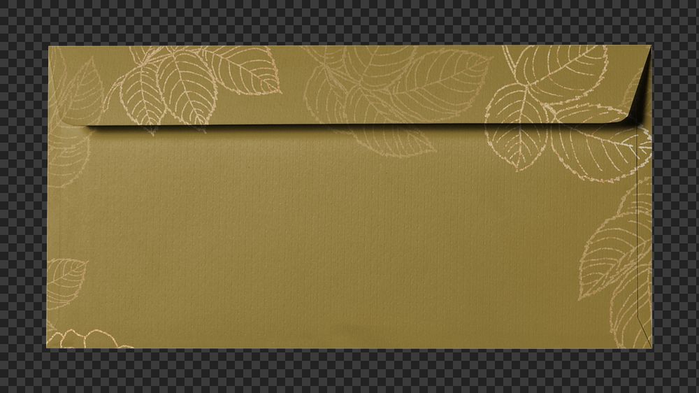 Green botanical envelope editable mockup element