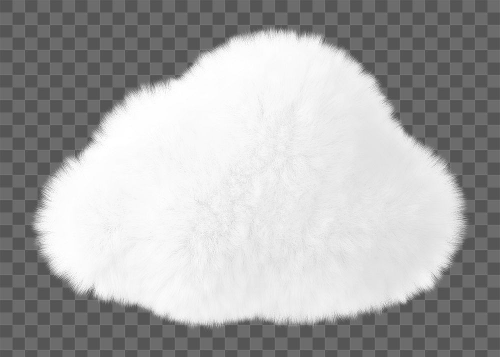 White cloud png fluffy 3D shape, transparent background
