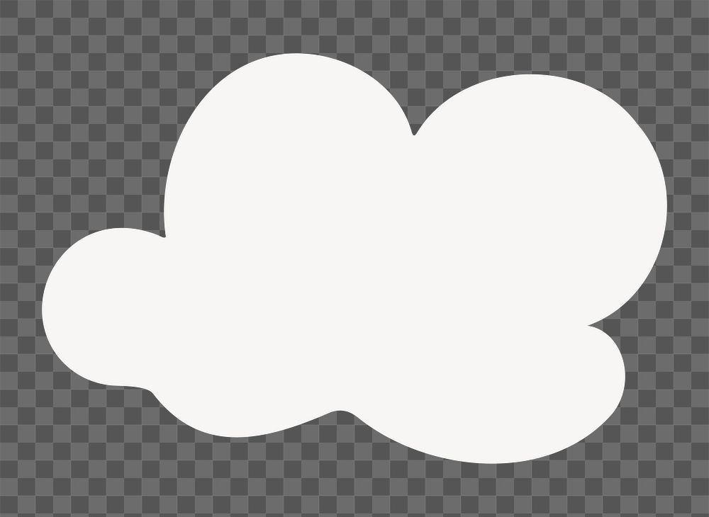 PNG cloud icon in white, transparent background