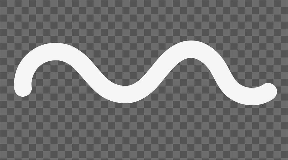 PNG squiggle icon in white, transparent background