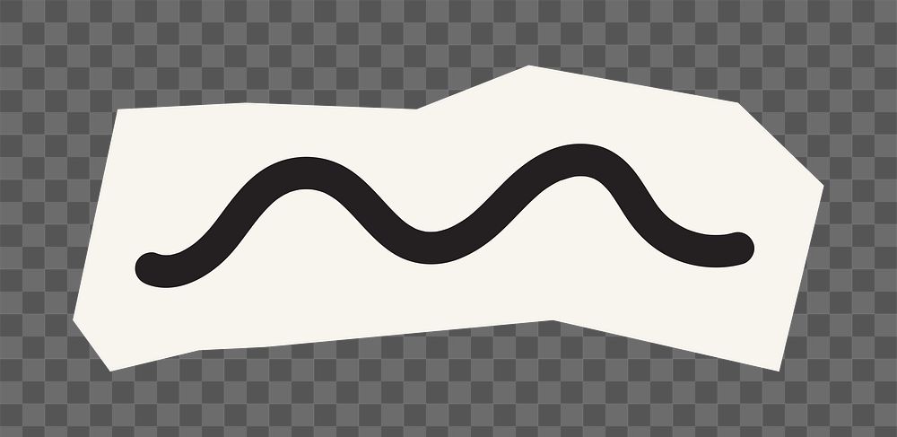 Squiggly line png paper cut, transparent background