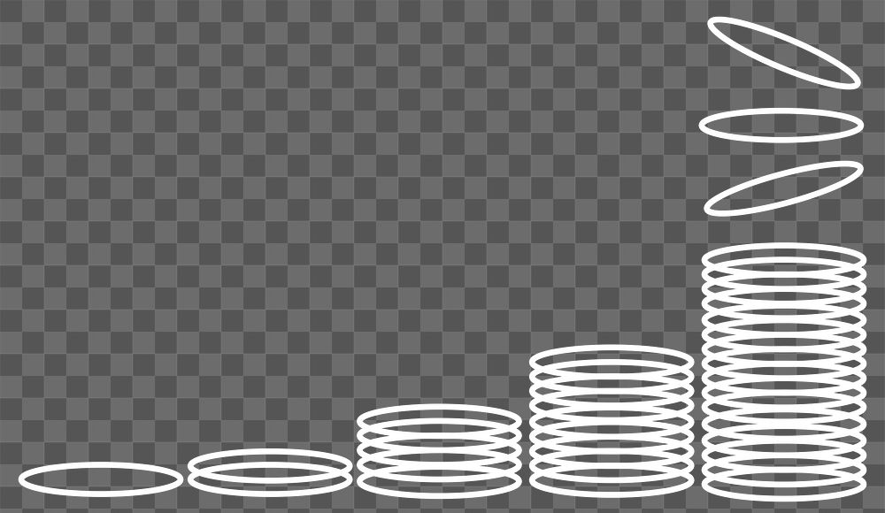 PNG stacked coin border, digital element, transparent background