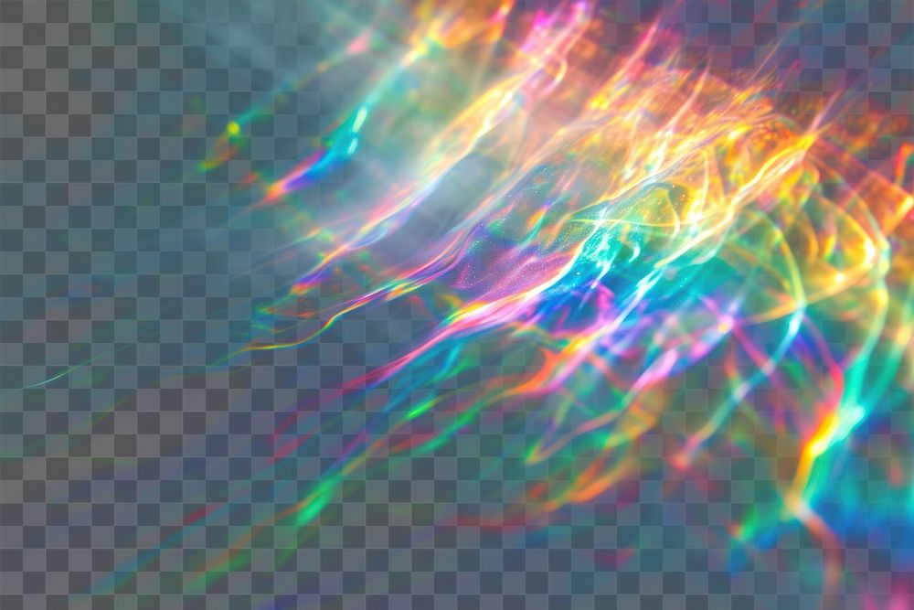 PNG Vibrant iridescent light  overlay effect, transparent background