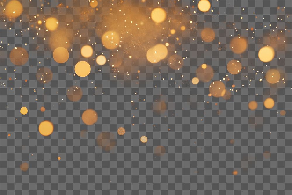 PNG  Golden bokeh lights abstract background