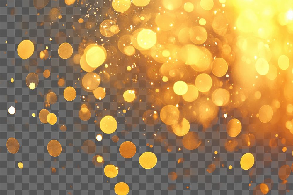 PNG  Golden bokeh lights festive background