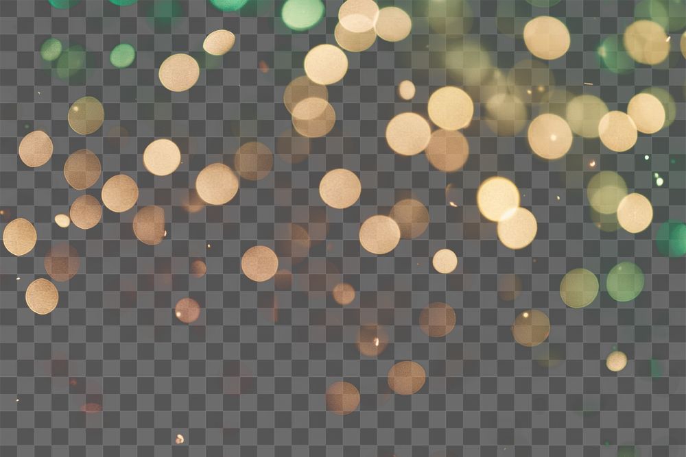 PNG Gold glitter confetti bokeh background lights glow.