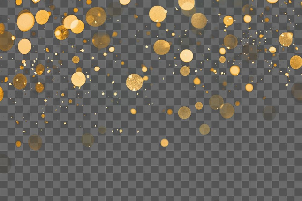 PNG Gold glitter confetti bokeh background glowing lights.