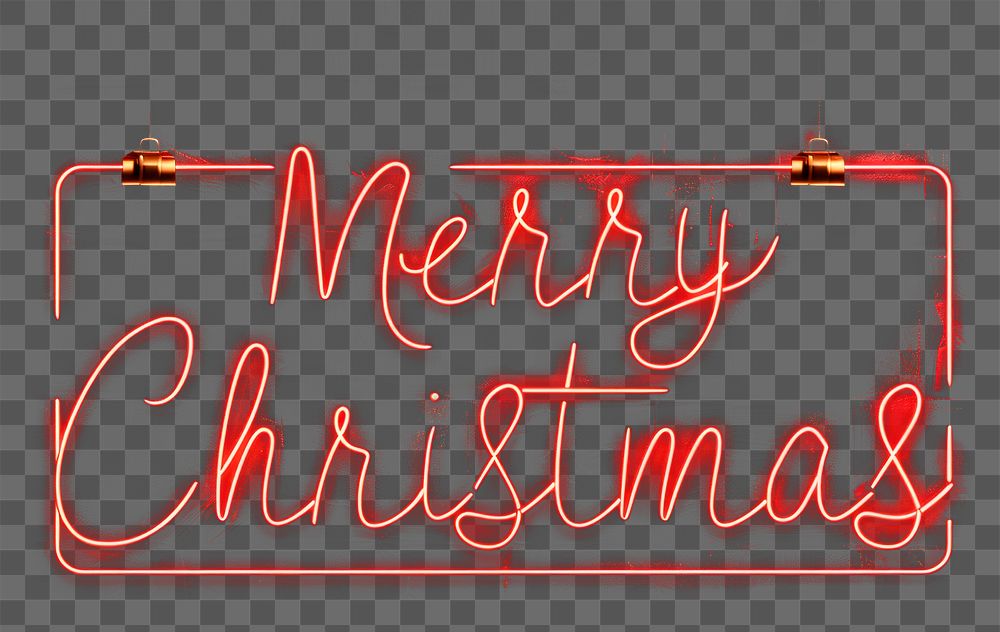 PNG Festive neon Merry Christmas sign