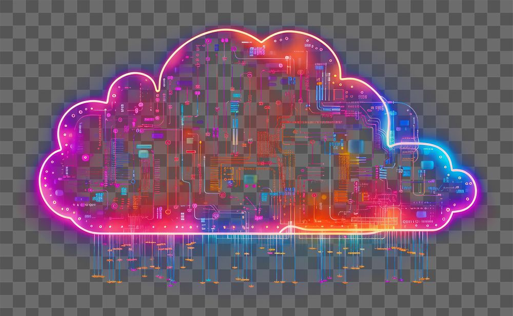 PNG Cloud Engineering neon technology digital.