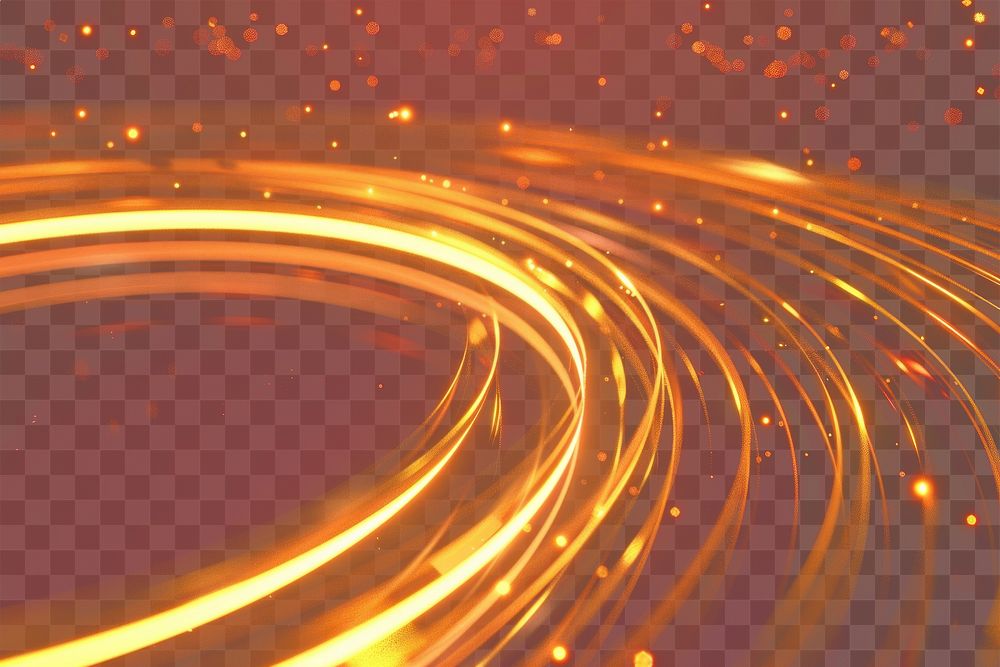 PNG Golden light swirls frame background pattern glowing.