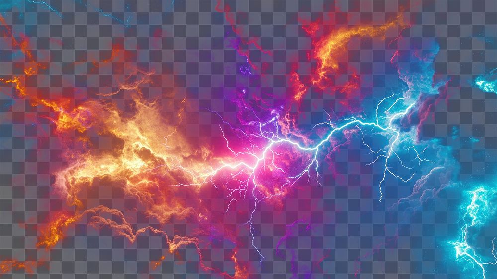 PNG Lightning bolts storm background vibrant.