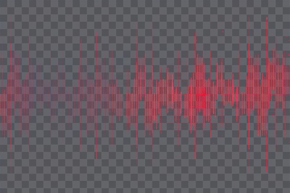 PNG A digital sound wave background audio red.