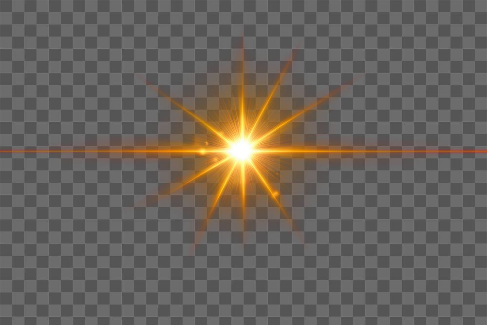 PNG An isolated gold blink sun ray light effect flare background outdoors.