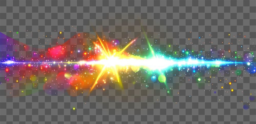 PNG Light effect with a rainbow background glowing flare.