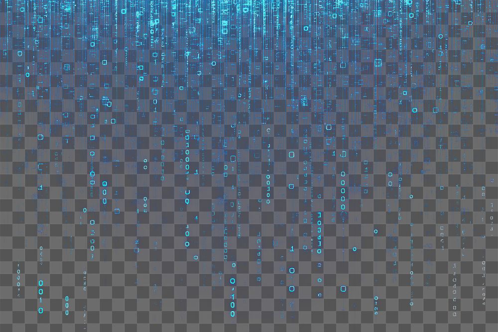 PNG Blue binary code background digital data.