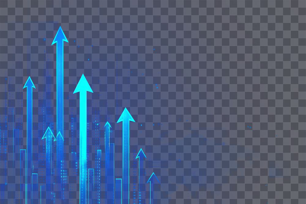 PNG Blue arrows pointing upwards business digital success.