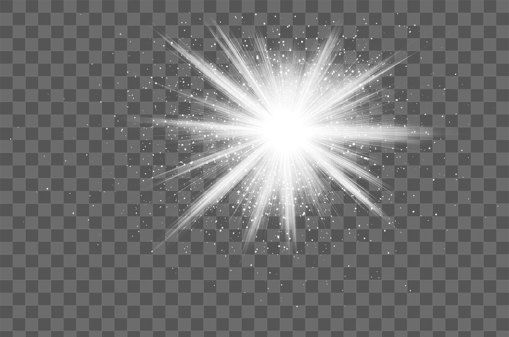 PNG White effect with flare light starburst sparkling.