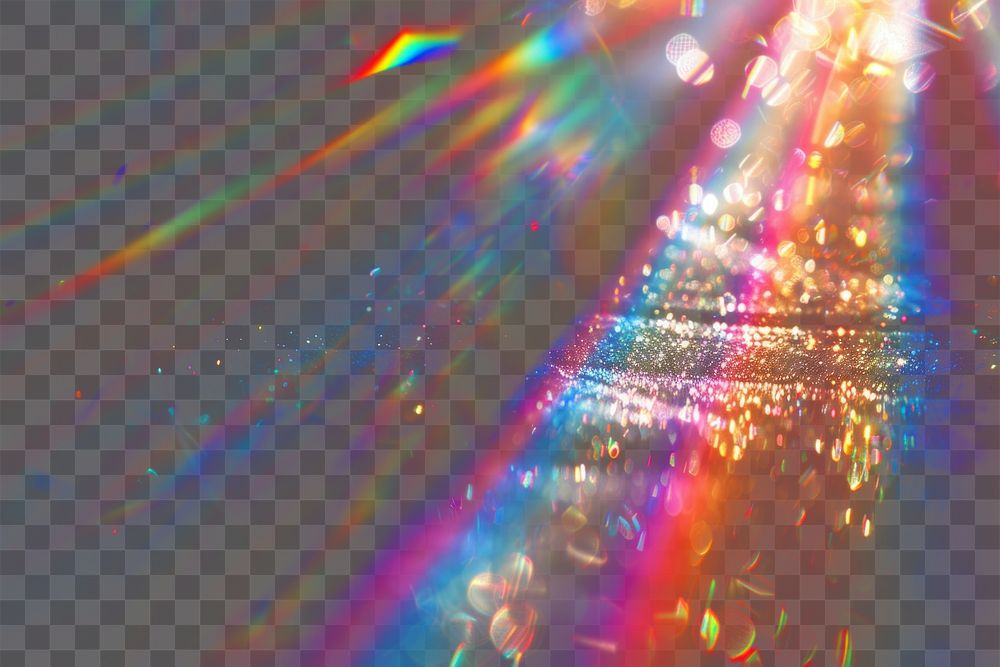 PNG Holographic flare background light refraction.