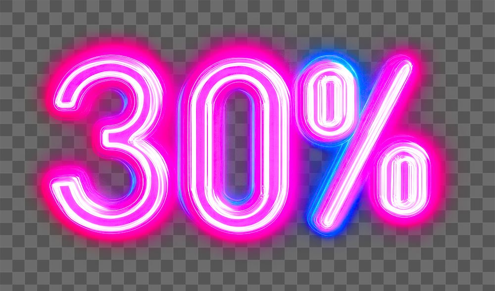 PNG Neon illustration promotional percentage.