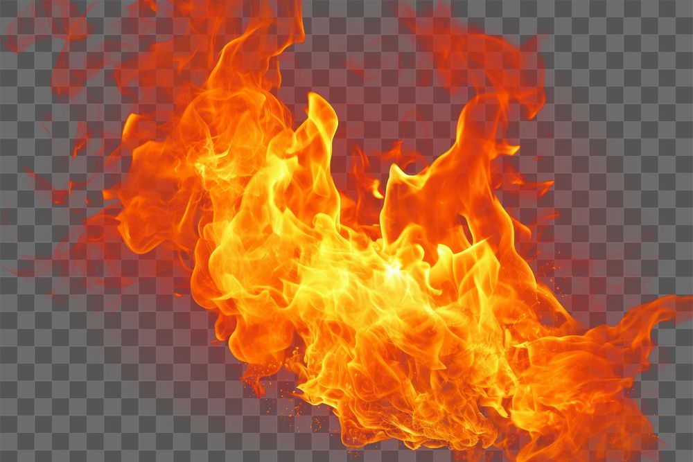 PNG Fireball of realistic burning flames backgrounds bonfire illuminated.