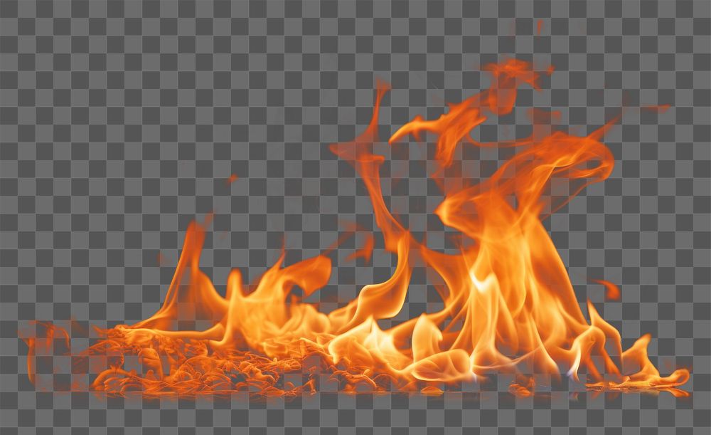 PNG  Single flame fire fireplace bonfire light. AI generated Image by rawpixel.
