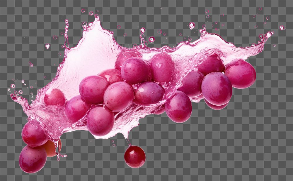 PNG  Grapes with pink splash falling plant biochemistry.