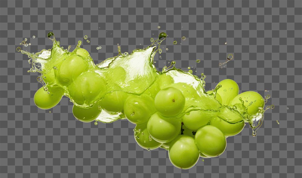 PNG  Green grapes with splash fruit food refreshment.