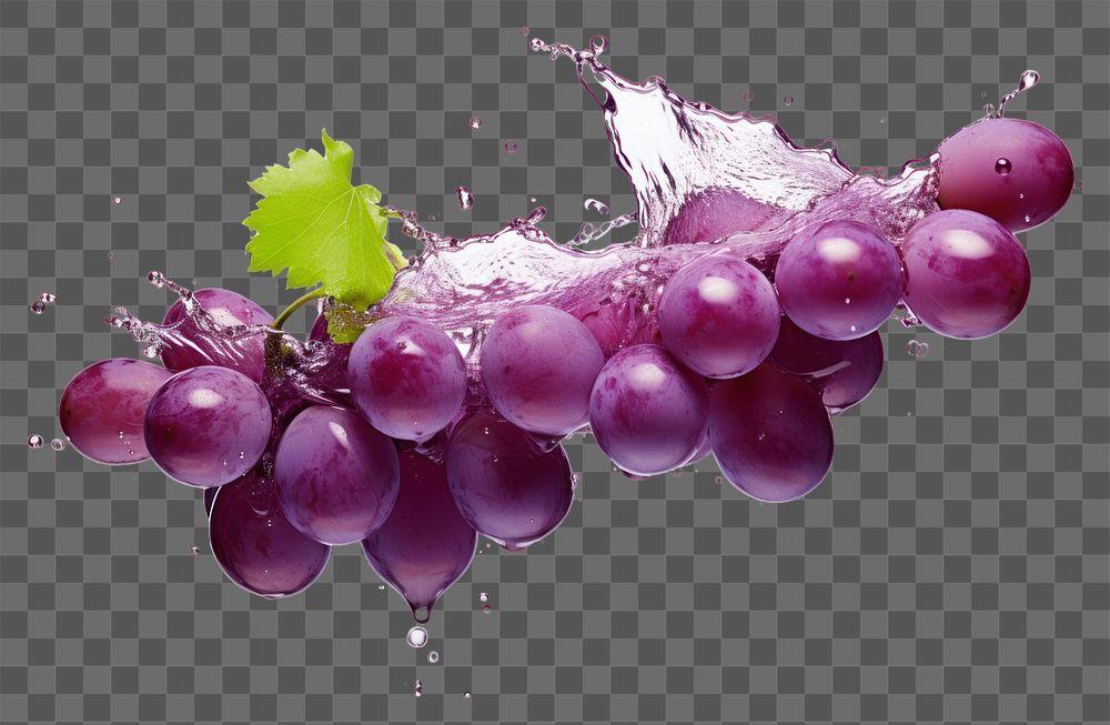 PNG  Purple grapes with splash fruit plant food.