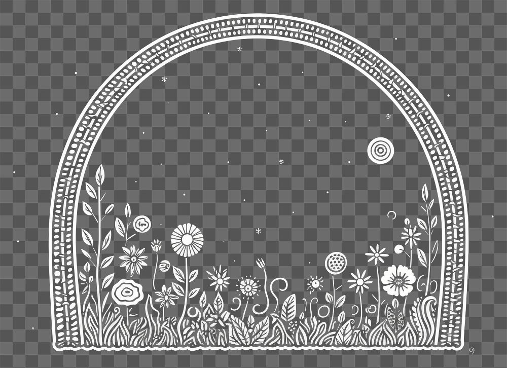 PNG Greek floral frame pattern drawing sketch.