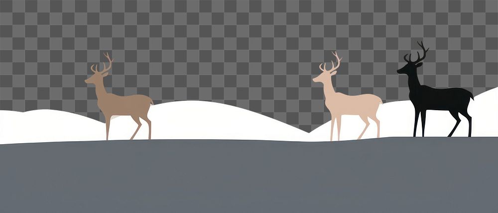 PNG  Illustration of deers border wildlife animal mammal.