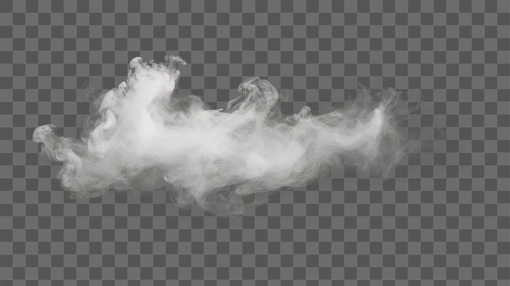 PNG White black smoke cloud