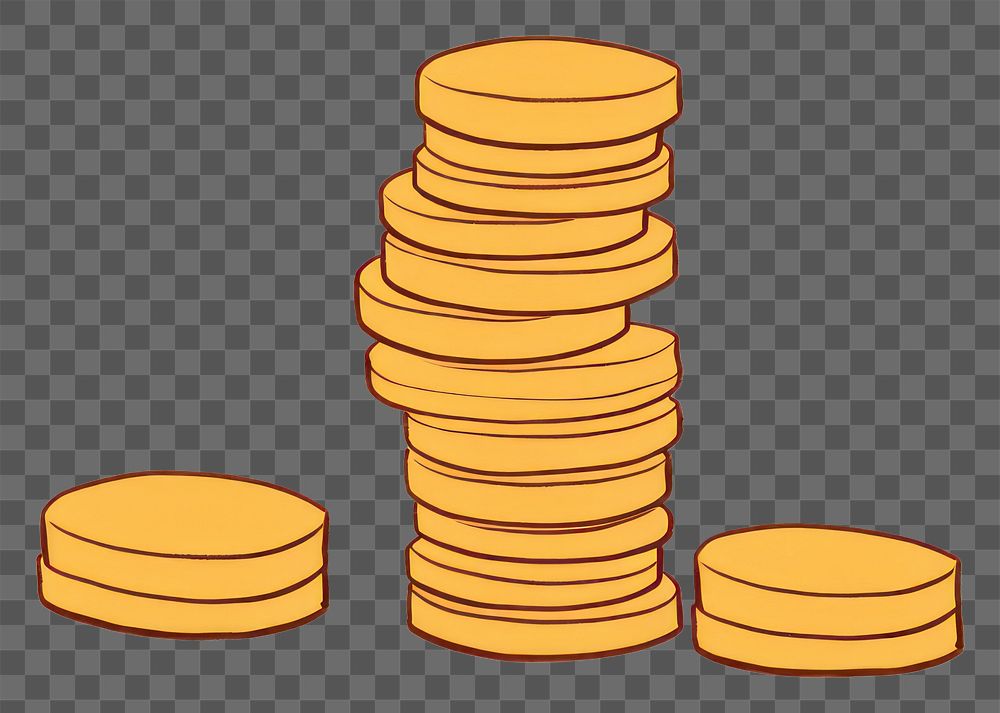 PNG Stacking coins cartoon money line. AI generated Image by rawpixel.